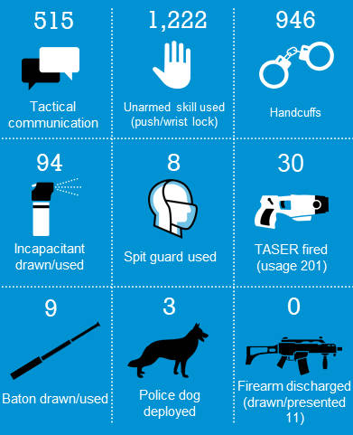 Types of Use of Force used infographic